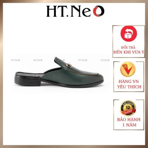 Giày sục nam S001- Giày mules nam HT.NEO Đế phíp, quai kim loại cùng da bò thật tạo nến sự quý phái, thu hút và sang Trọng