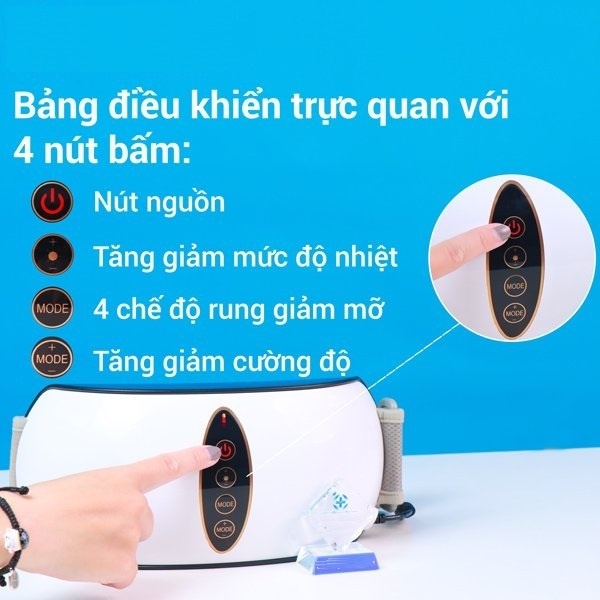 Đai massage tan mỡ bụng- rung lắc và xoay 360 độ hiệu quả Đai Massage đốt cháy chất béo- hồng ngoại giảm đau nhức- làm thon gọn cơ thể 