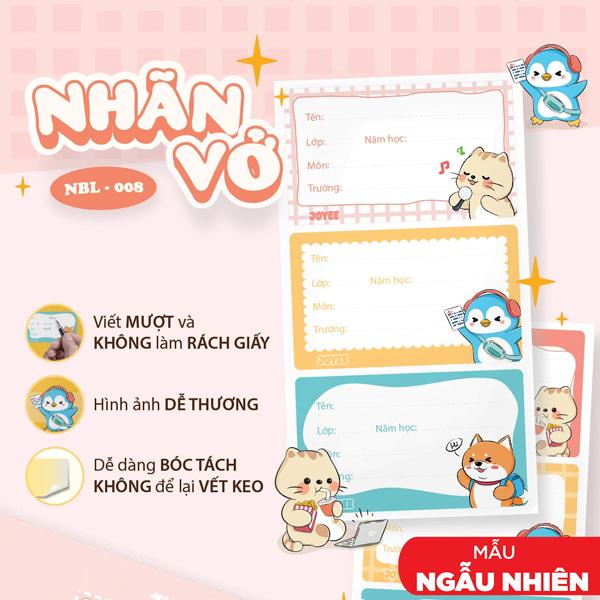 Bộ 4 Nhãn Vở Học Sinh - Thiên Long NBL-008 (Mẫu Sản Phẩm Giao Ngẫu Nhiên)