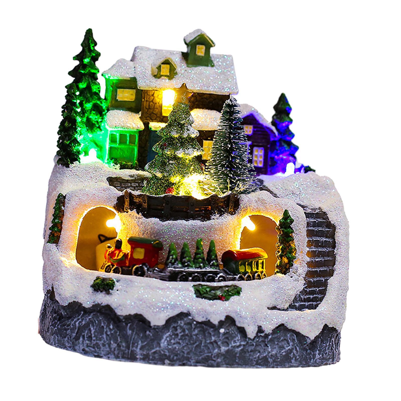 House Collectible Building Ornaments Light up Snow Scene Collection for Bookshelf Holiday Indoor Girls Boys