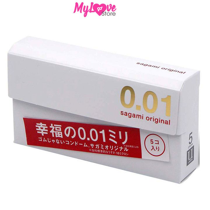 Bao Cao Su Sagami Original Siêu Mỏng 0,01 mm Nhật Bản, Hộp 5 chiếc