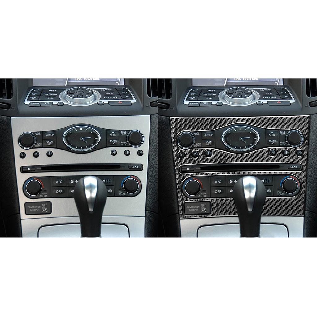 Radio Console Panel Cover Trim Carbon Fiber Replace for G37