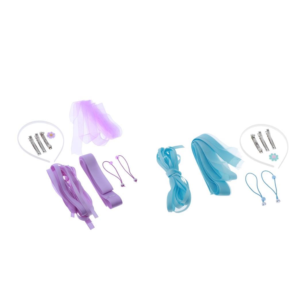 DIY Hair Clip Headband Kit: Metal Alligator Clip, Barrette Snap Hair Clips, White Plastic Hair Band, Hair Ties, Satin Ribbons, Resin Flatback Flower
