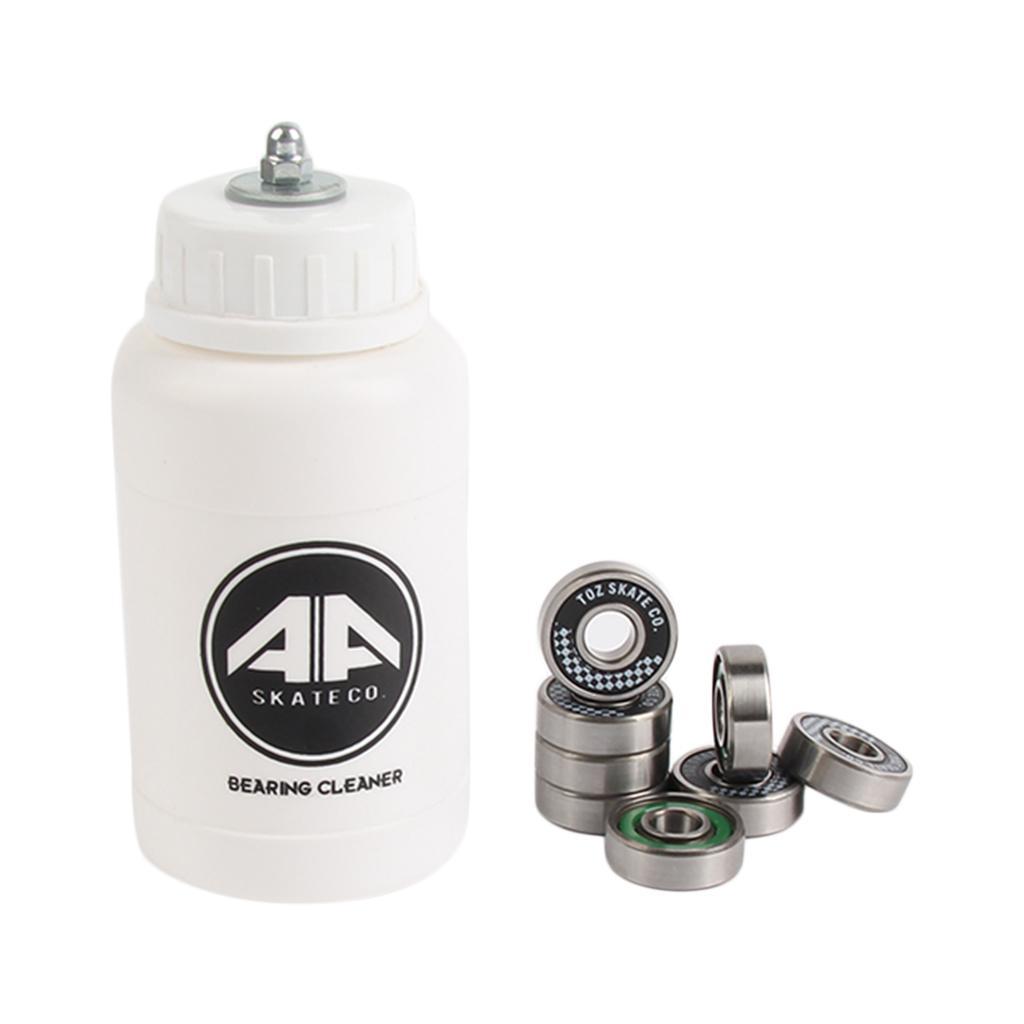 Skateboard Bearing, Wearproof Skating Steel Wheel Roller, Precision Inline Skate Bearings with Bearing Cleaner Bottle