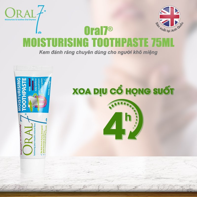 Kem đánh răng dưỡng ẩm giúp bảo vệ răng miệng, chuyên dùng cho người bị khô miệng