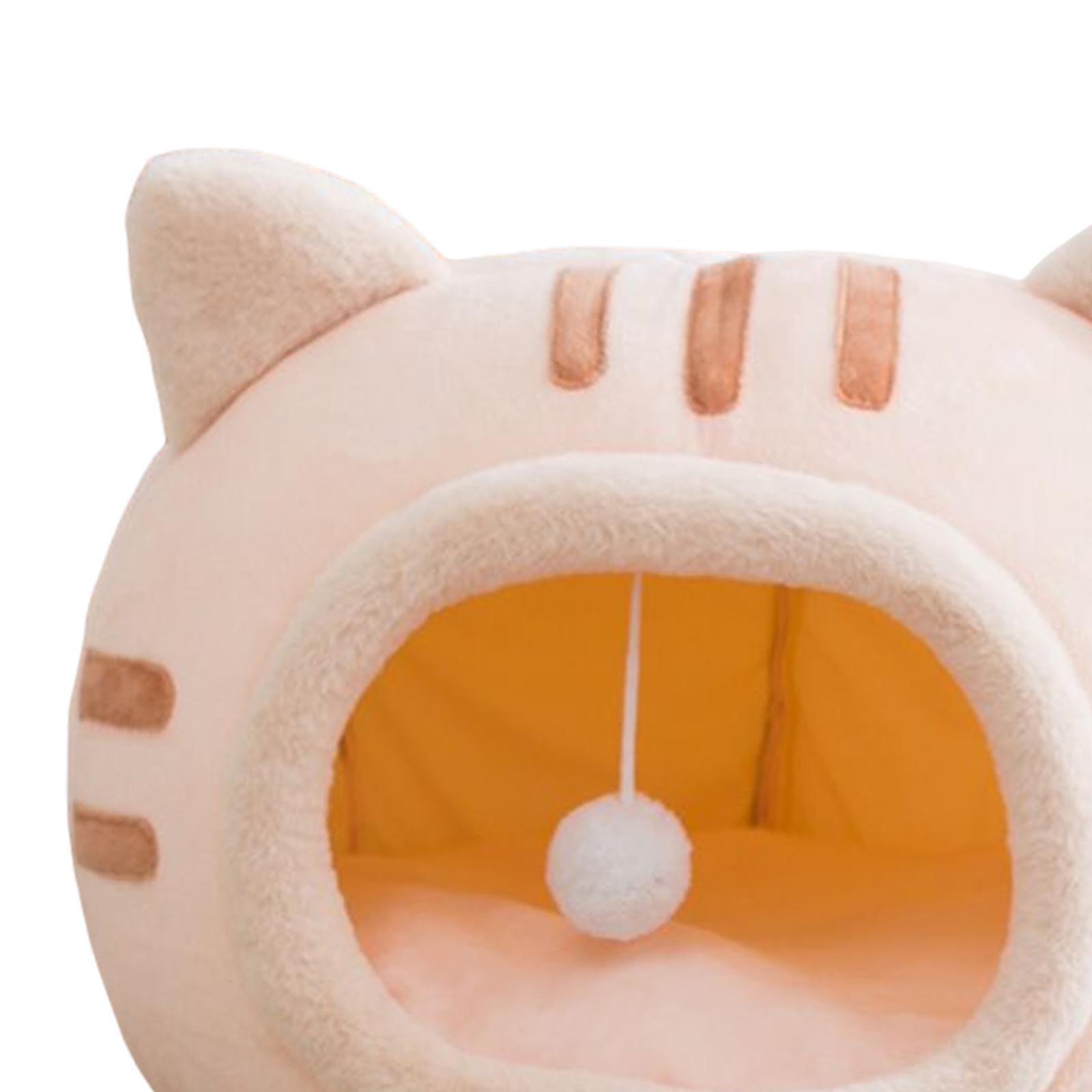 Soft Cave Cat Beds Warm Nest Semi Closed Dog Bed Kitten House Pet Supplies pink