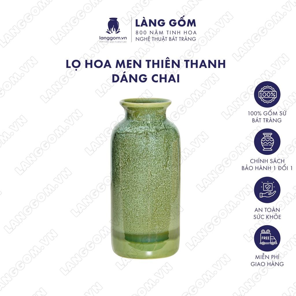 Bình hoa, lọ hoa Gốm sứ Bát Tràng cao cấp Men hỏa biến chai dùng làm quà tặng, trang trí - Làng Gốm Bát Tràng