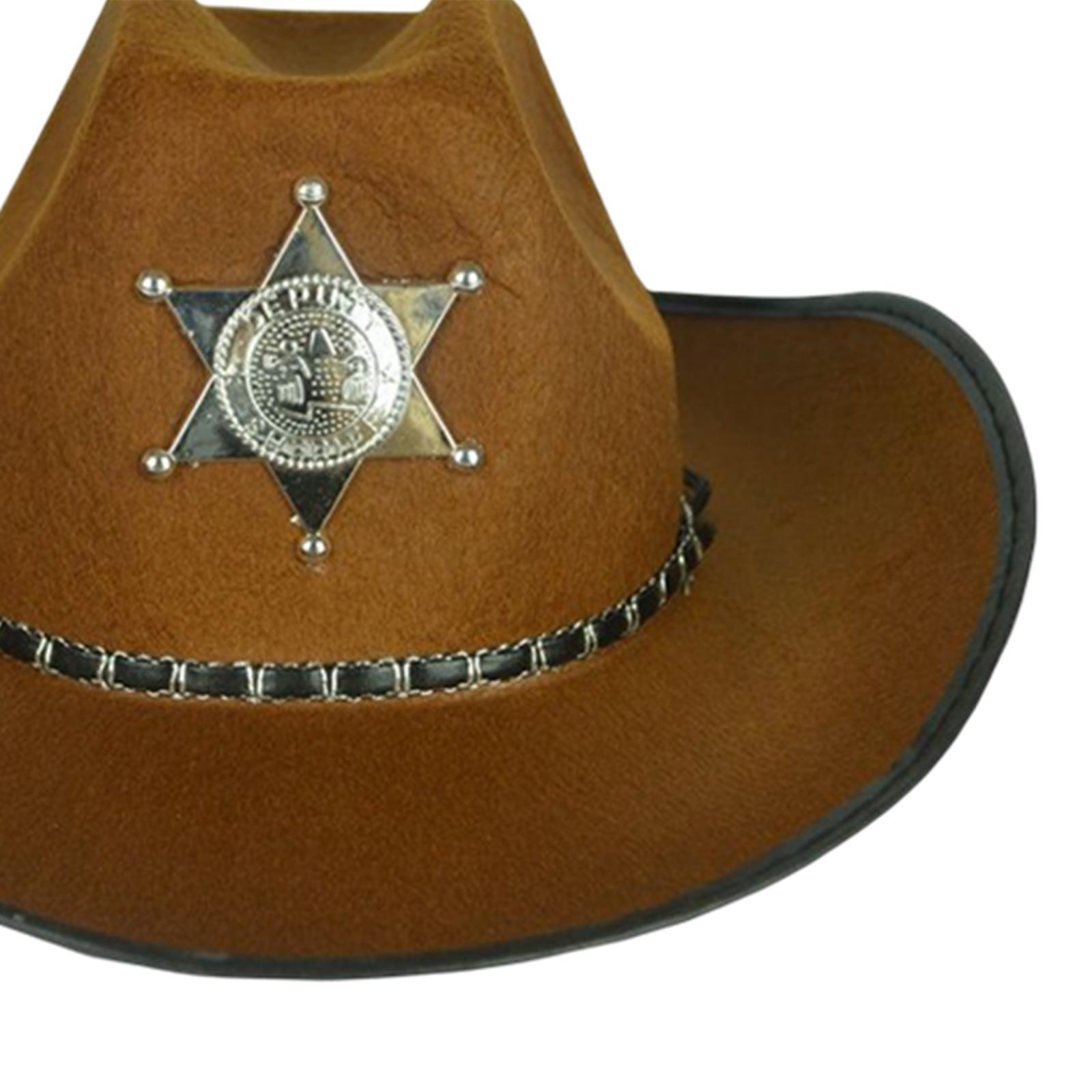 Cowboy Hat Wide Roll up Brim Gentleman Hat for Performance Outdoor Role Play
