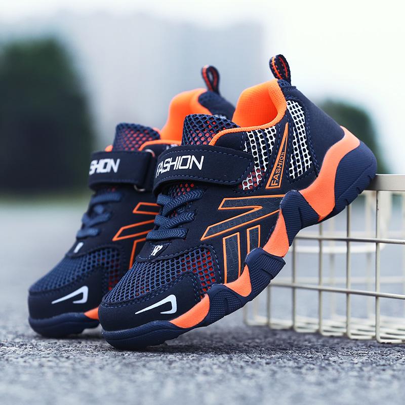 Trẻ Em Bé Trai Giày Thể Thao Trường Mùa Hè Lưới Cho Quần Vợt Trẻ Em Giày Thể Thao Trẻ Em Bé Trai Giày Chạy Bộ 7-12 Tuổi Giày Tenis Color: Single-Black blue Shoe Size: 34