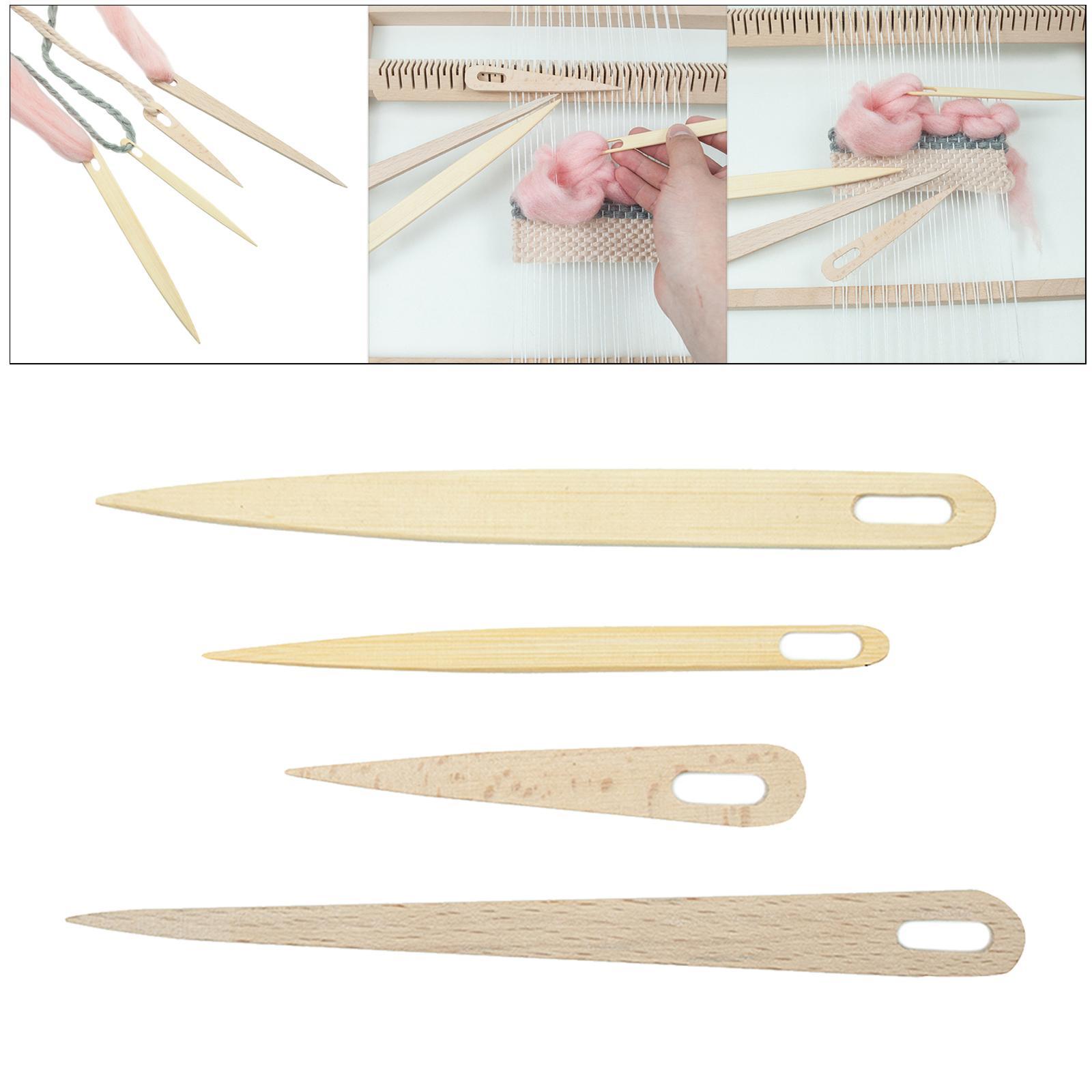 4pcs Wooden Weaving Knitting Shuttle Stick DIY Tapestry Making Tool