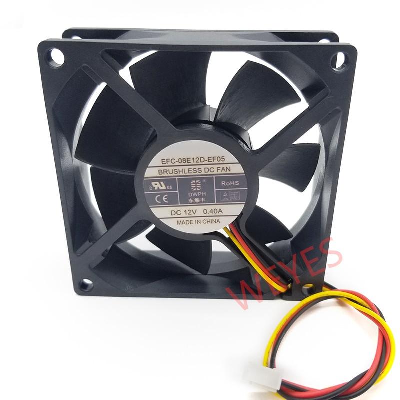 Quạt tản nhiệt 3 dây EFC-08E12D-EF05 DC 12V 0.4A 80x80x25mm