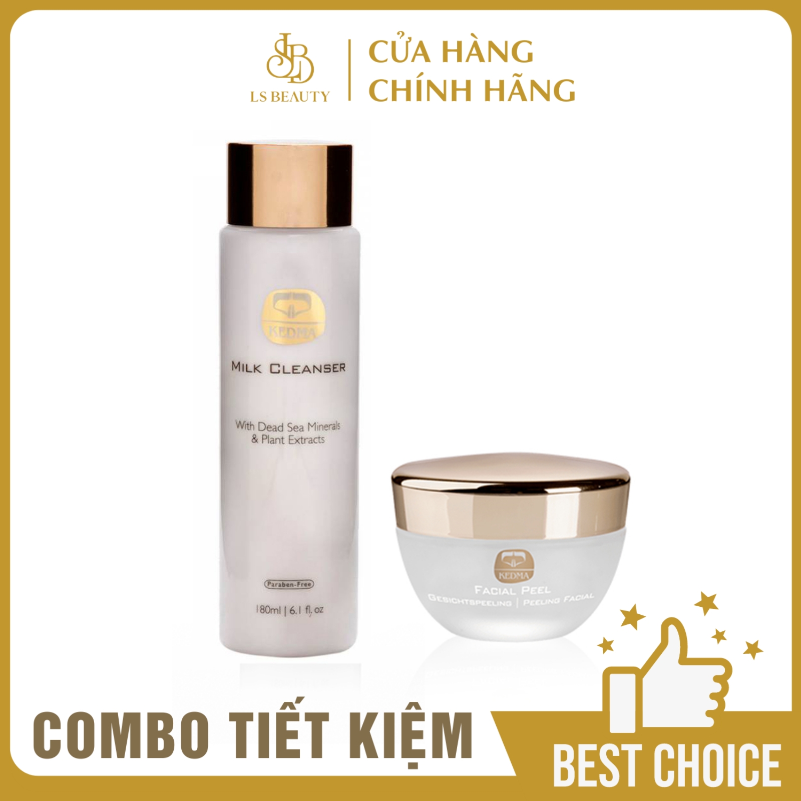 Combo Kedma Sữa Rửa Mặt (180ml) + Tẩy Tế  Bào Chết Cho Da (50gr) - Làm Sạch Sâu Từ Khoáng Chất Biển Chết