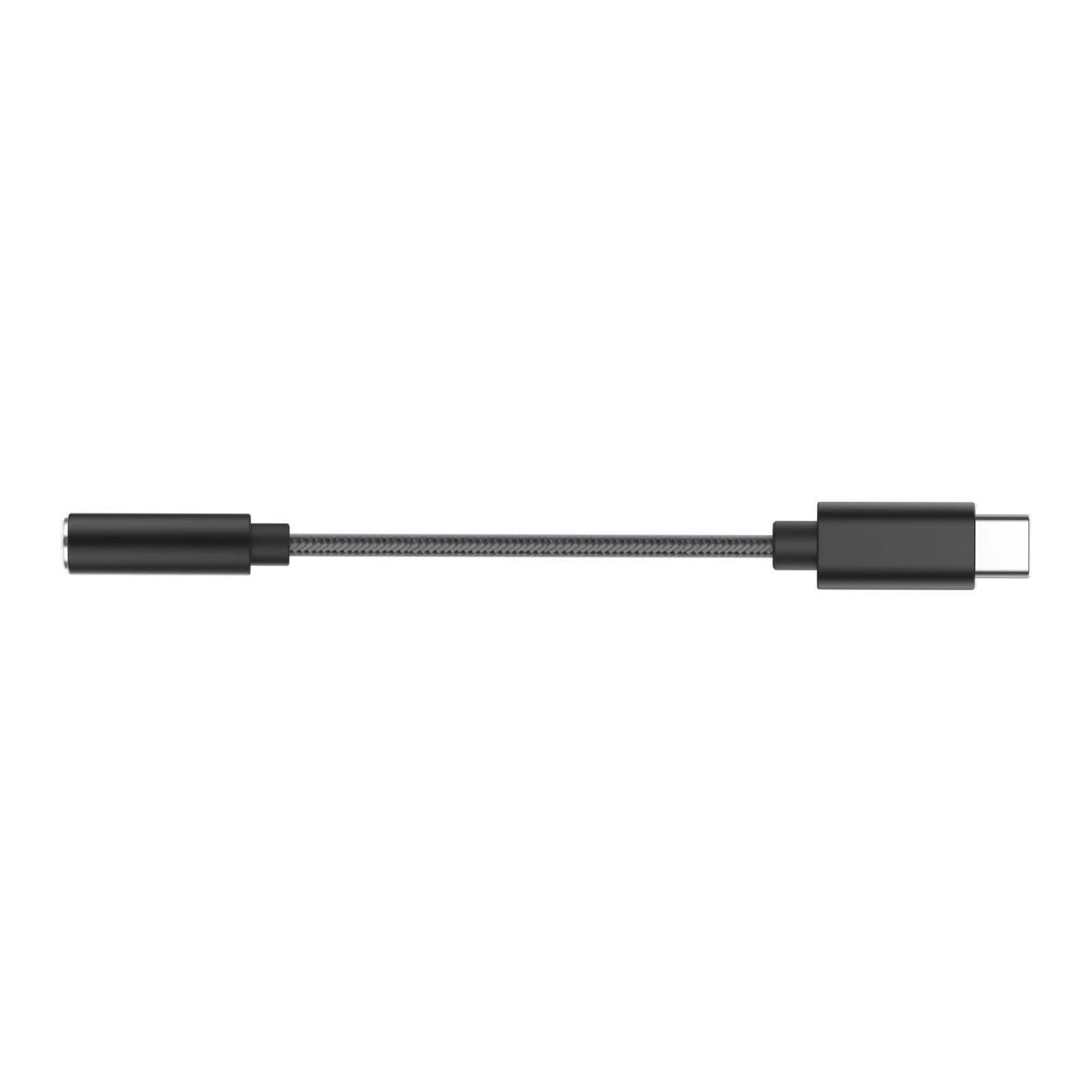 Type C to 3.5mm Audio Adapter Headphone Jack Connector for Cellphones - Black,