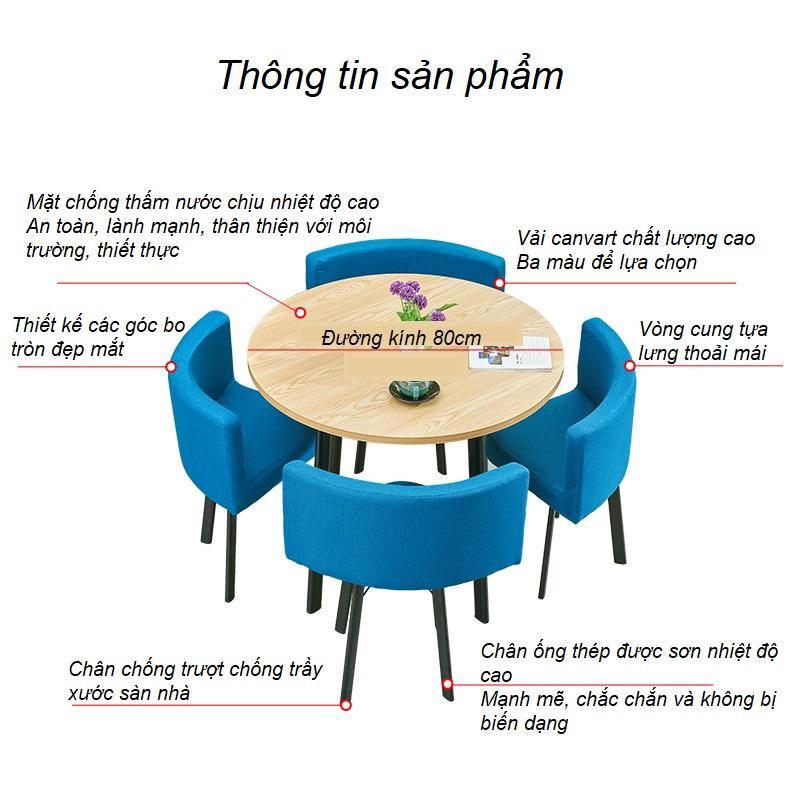 Bộ bàn ăn tròn phong cách Bắc ÂU hiện đại tiết kiệm diện tích