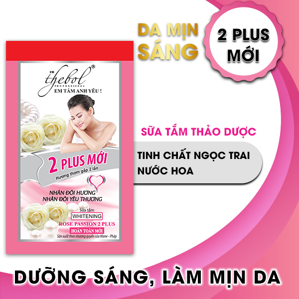 Sữa tắm thảo dược tinh chất ngọc trai, nước hoa Thebol 2 Plus 10 gói x 6g (Combo 10 dây)