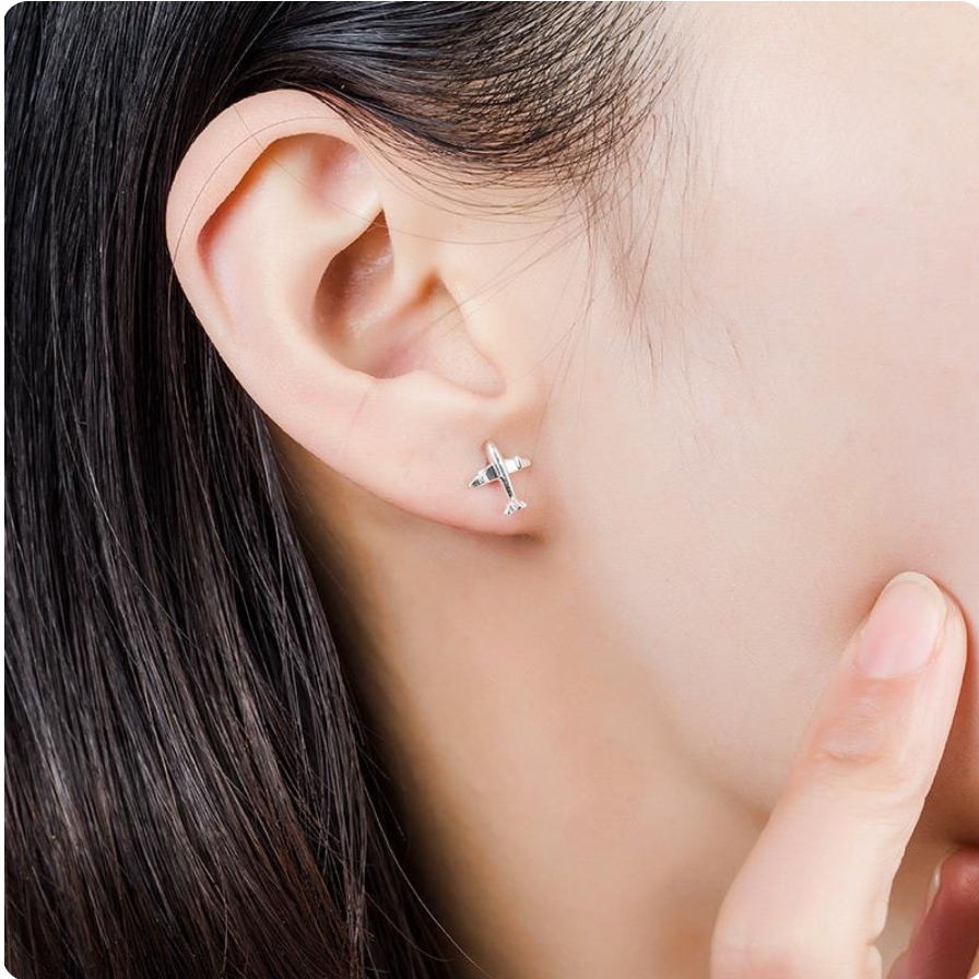 Bông tai bạc NgọcHY, kiểu dáng Máy Bay Cute