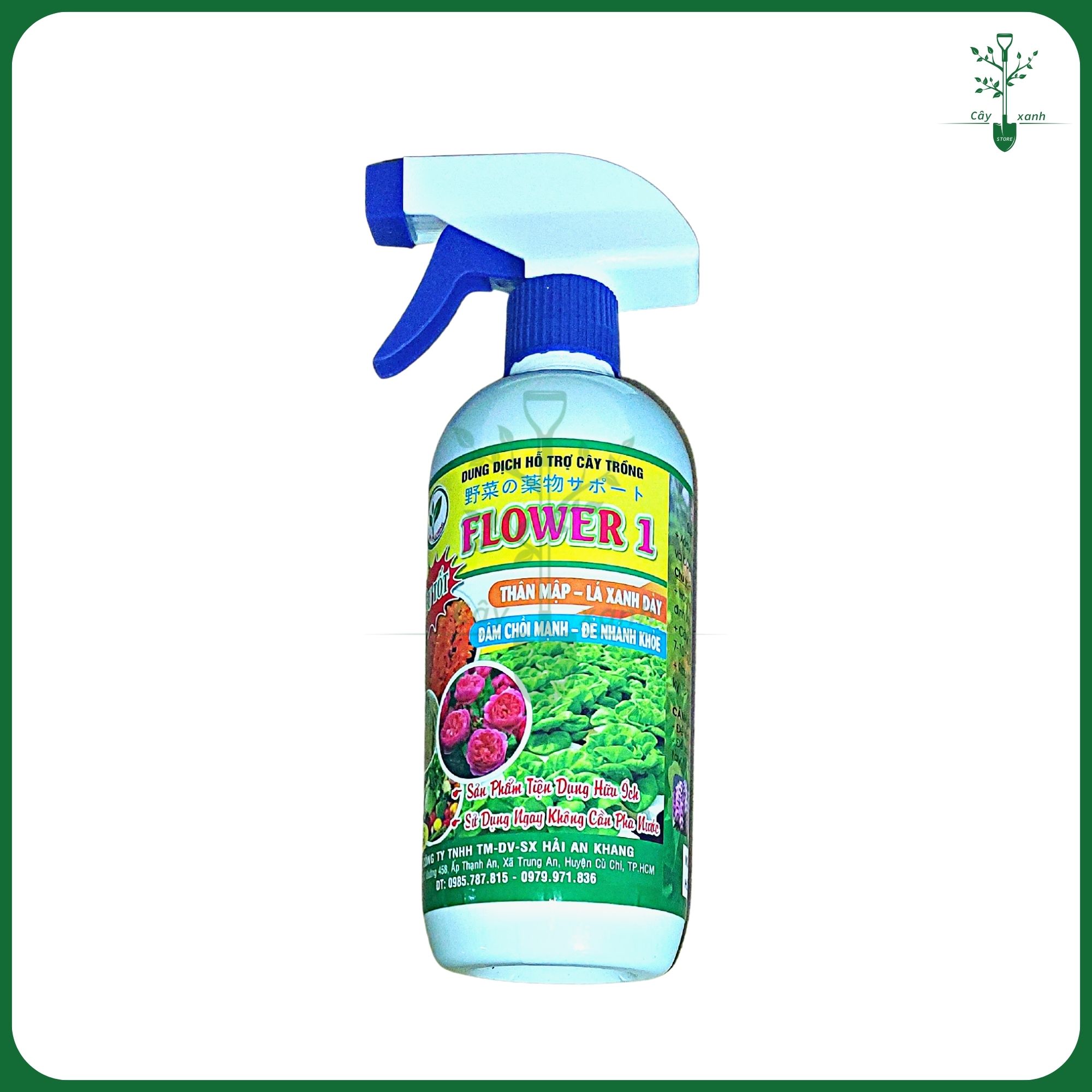 Dung dịch FLOWER 1 - Chai xịt 550ml Phun trực tiếp không cần pha - Giúp mập thân, xanh lá, đâm chồi - Cây Xanh Store