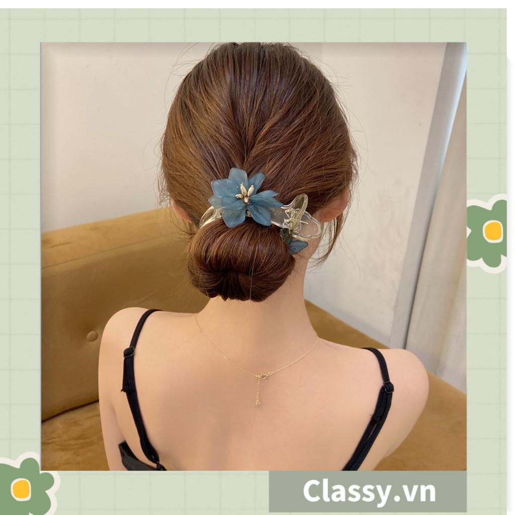 Kẹp càng cua, kẹp tóc Classy cỡ nhỏ, kẹp đính hoa sang trọng PK1615