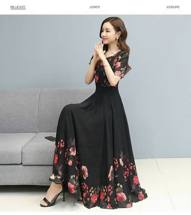 ĐẦM MAXI HỌA TIẾT HOA CAO CẤP