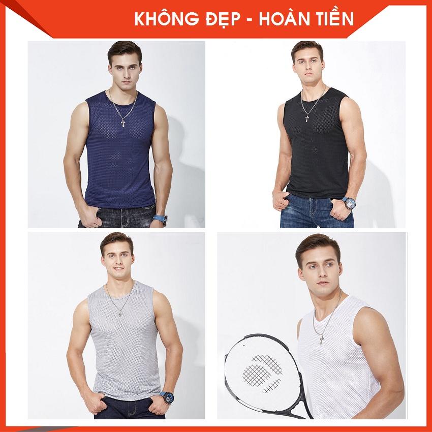 Áo Ba Lỗ Lưới Thoáng Khí Thể thao tập gym, Áo lót lưới_thun lạnh, co giãn 4 chiều