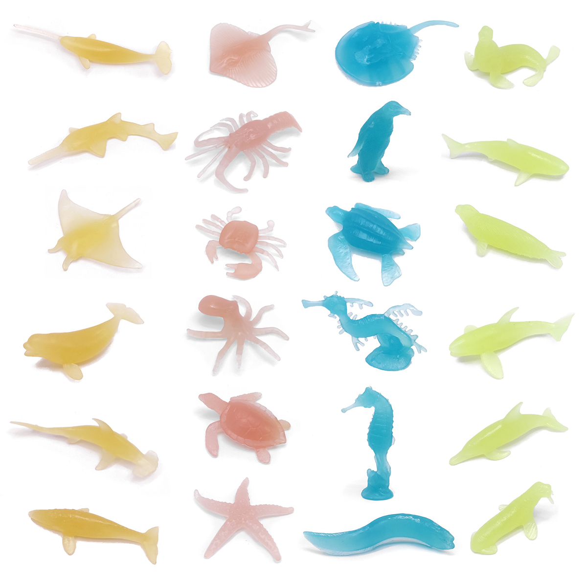 Bộ 48 đồ chơi các loài cá biển và sinh vật biển bằng nhựa dạ quang Ocean World mô hình đại dương cho trẻ