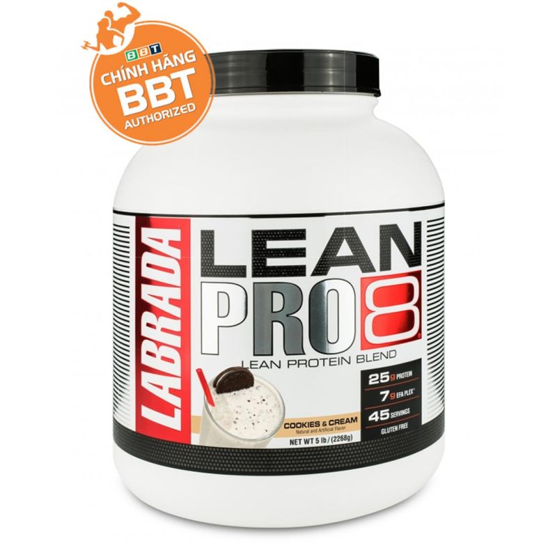 Combo Thực phẩm chức năng Lean Pro 8 (45 lần dùng), Nguồn protein cao cấp trải dài nuôi dưỡng cơ bắp liên tục - Kèm bình lắc 600ml (Màu ngẫu nhiên)