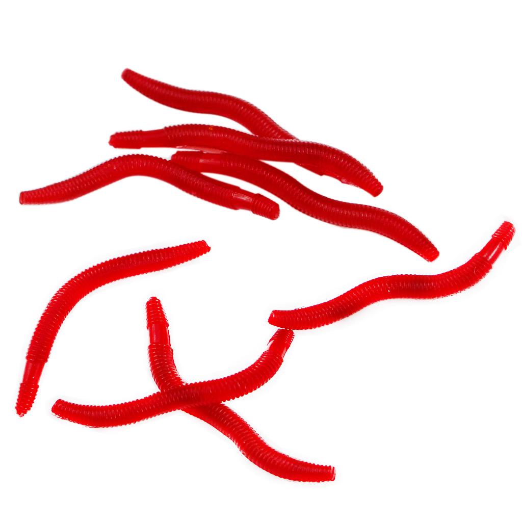 100pcs/pack Earthworm Fishing Bait Red Worm Fishing Lures