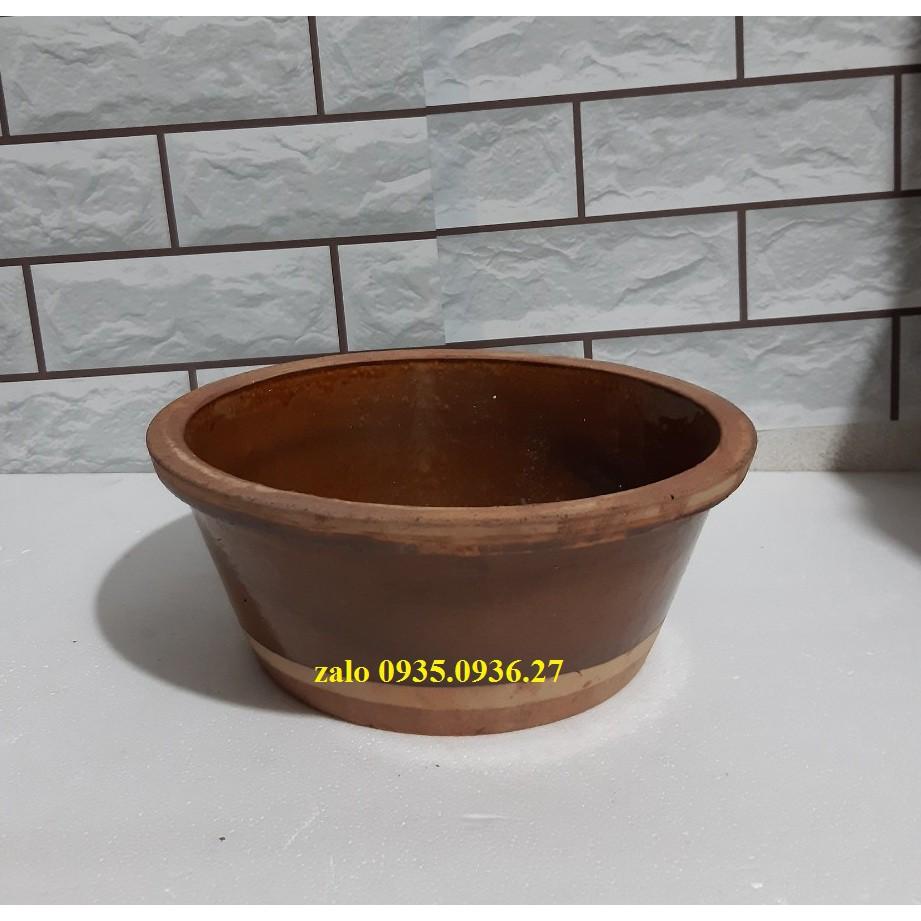 Thau Chậu đựng nước sành sứ 10*25 cm