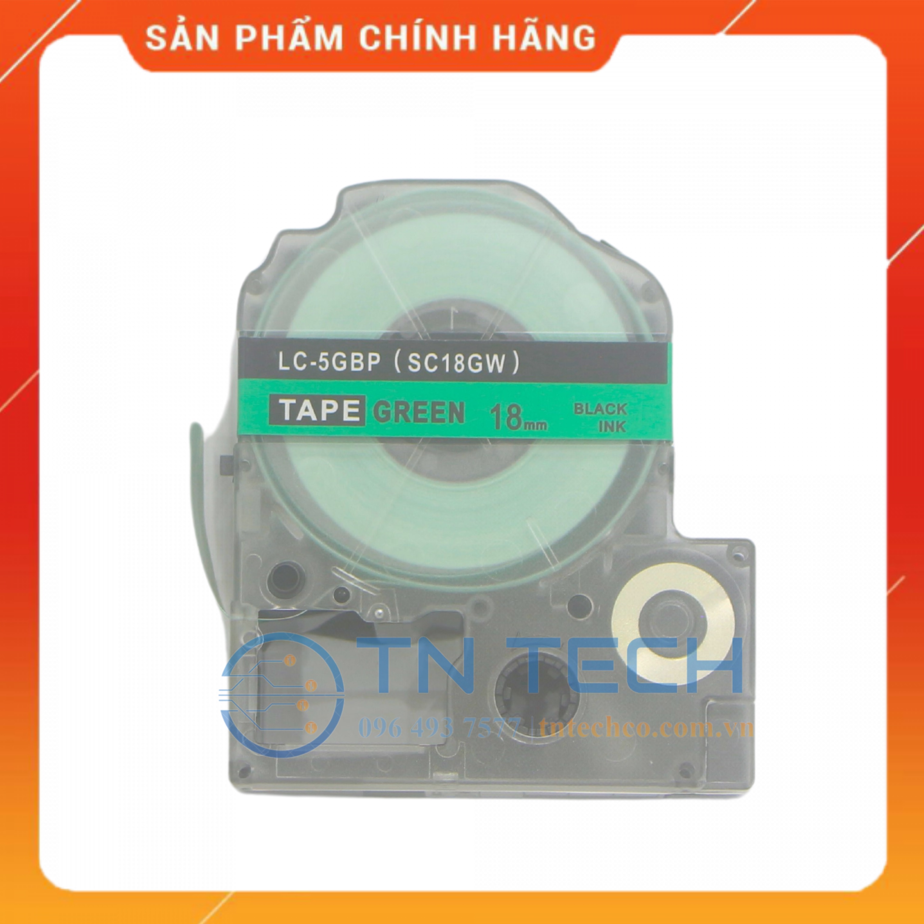 NHÃN IN TEPRA-EPSON LC-6GBP (SC24GW) – CHỮ ĐEN NỀN LÁ 24MM X 8M [Hàng nhập khẩu]