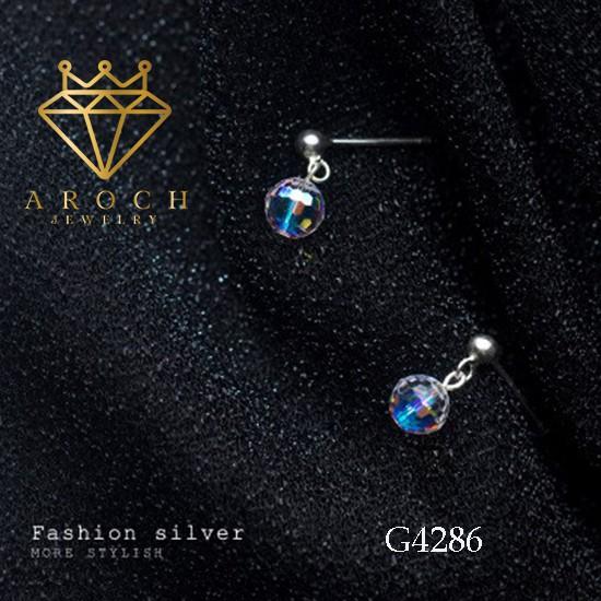 Khuyên tai bạc Ý s925 tình yêu nhiều màu G4286 - AROCH Jewelry