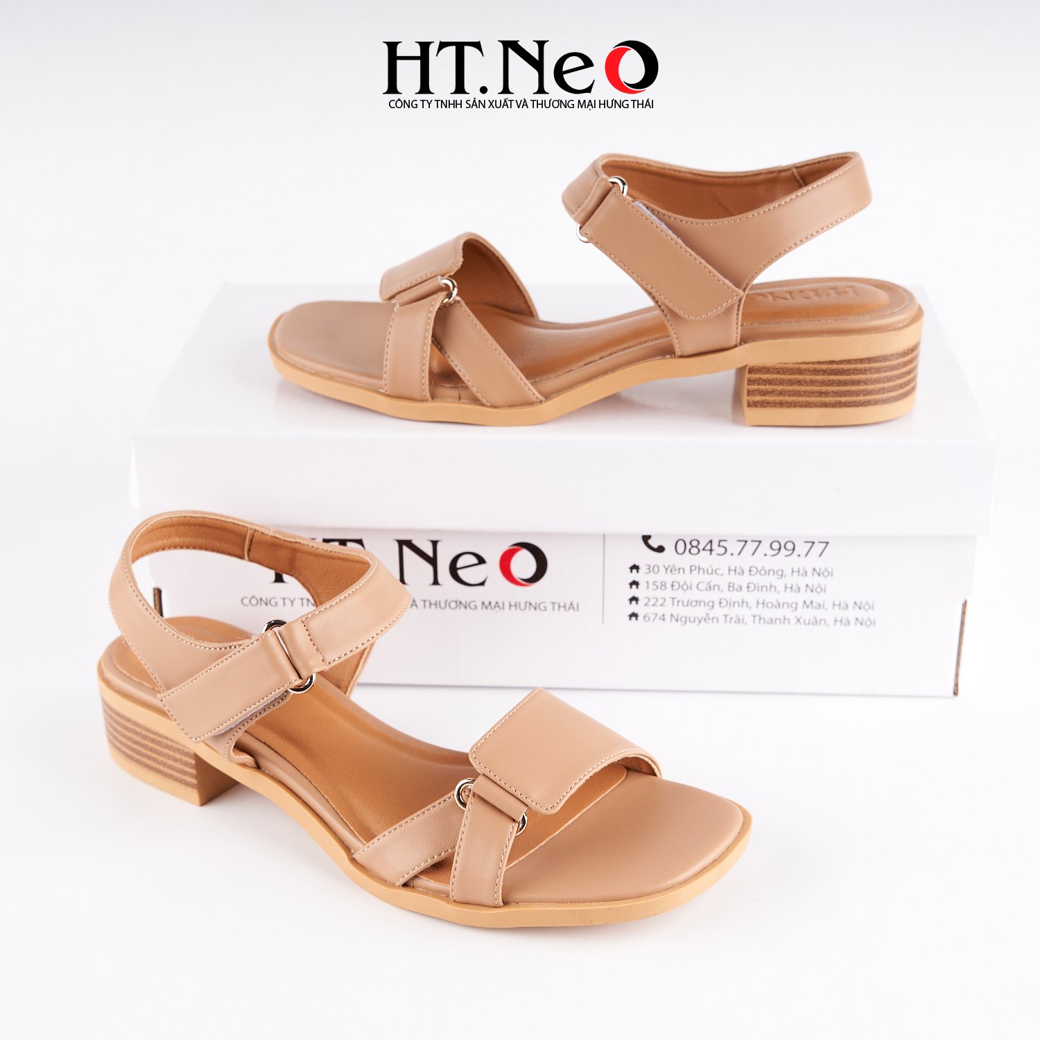 SANDAL nữ 3p quai hậu dán thiết kế đơn giản, chất liệu da gót trụ SDN176