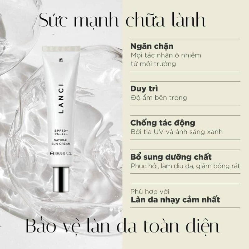 Kem Chống Nắng Lanci Natural Sun Cream SPF50+ PA++++ Hàn Quốc