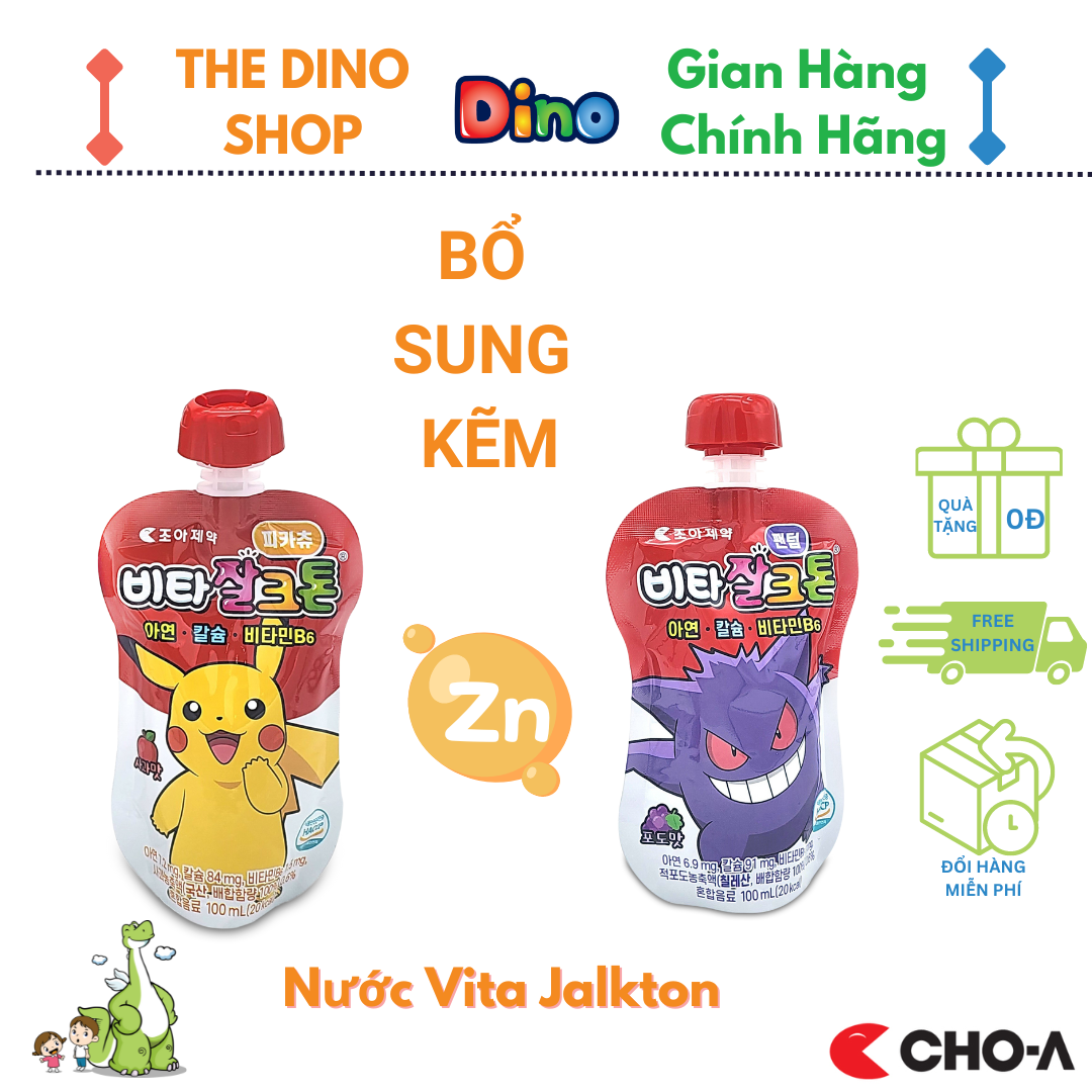 Nước Uống Vita Jalkton Vị Táo Bổ Sung Kẽm Và Vitamin B6 Giúp Trẻ Ăn Ngon (Hộp 10 gói)