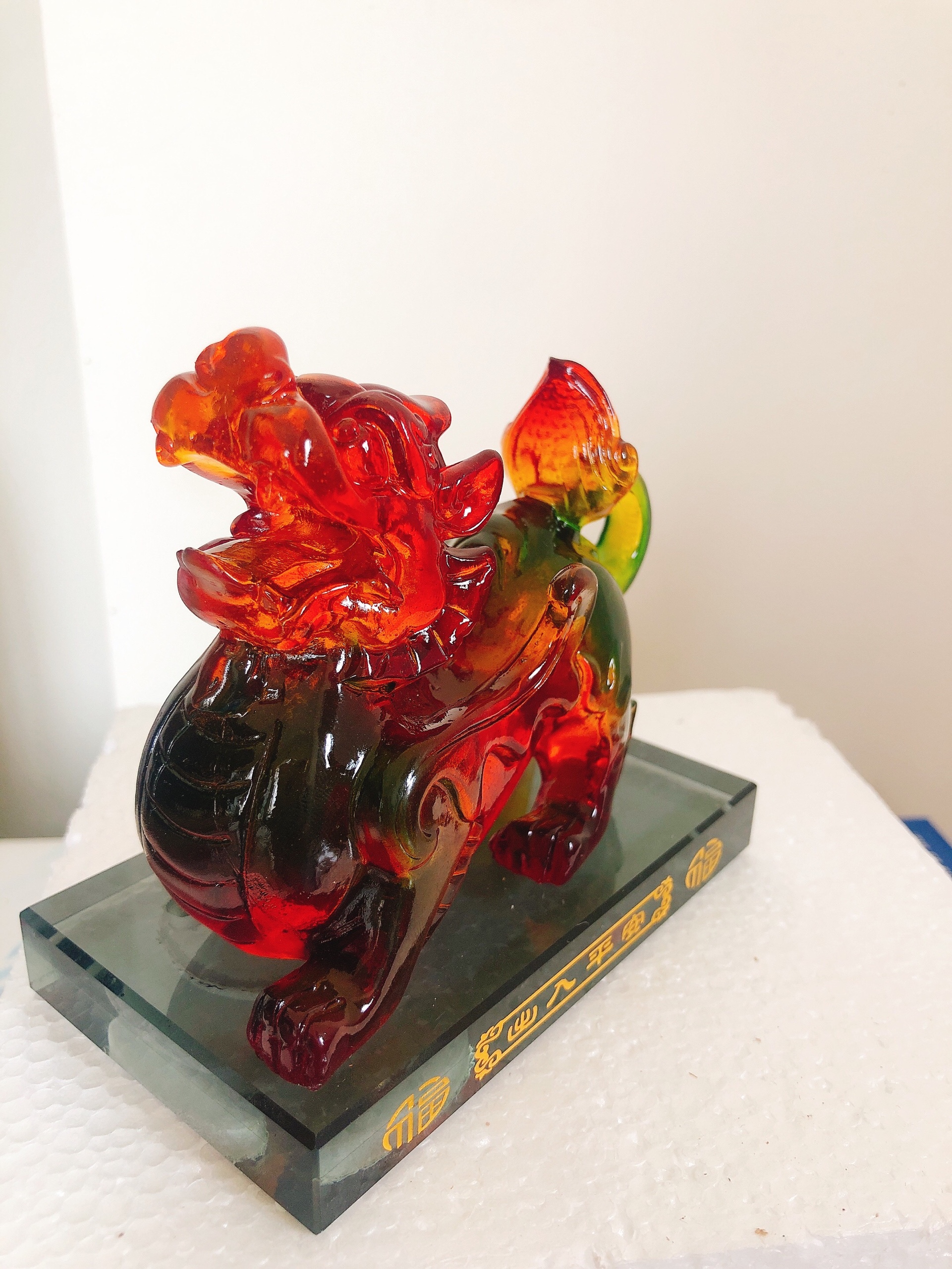 Tỳ hưu phong thủy để bàn size lớn 11*6.5*10.5 cm trang trí không gian xe hơi, bàn làm việc - Hàng chính hãng