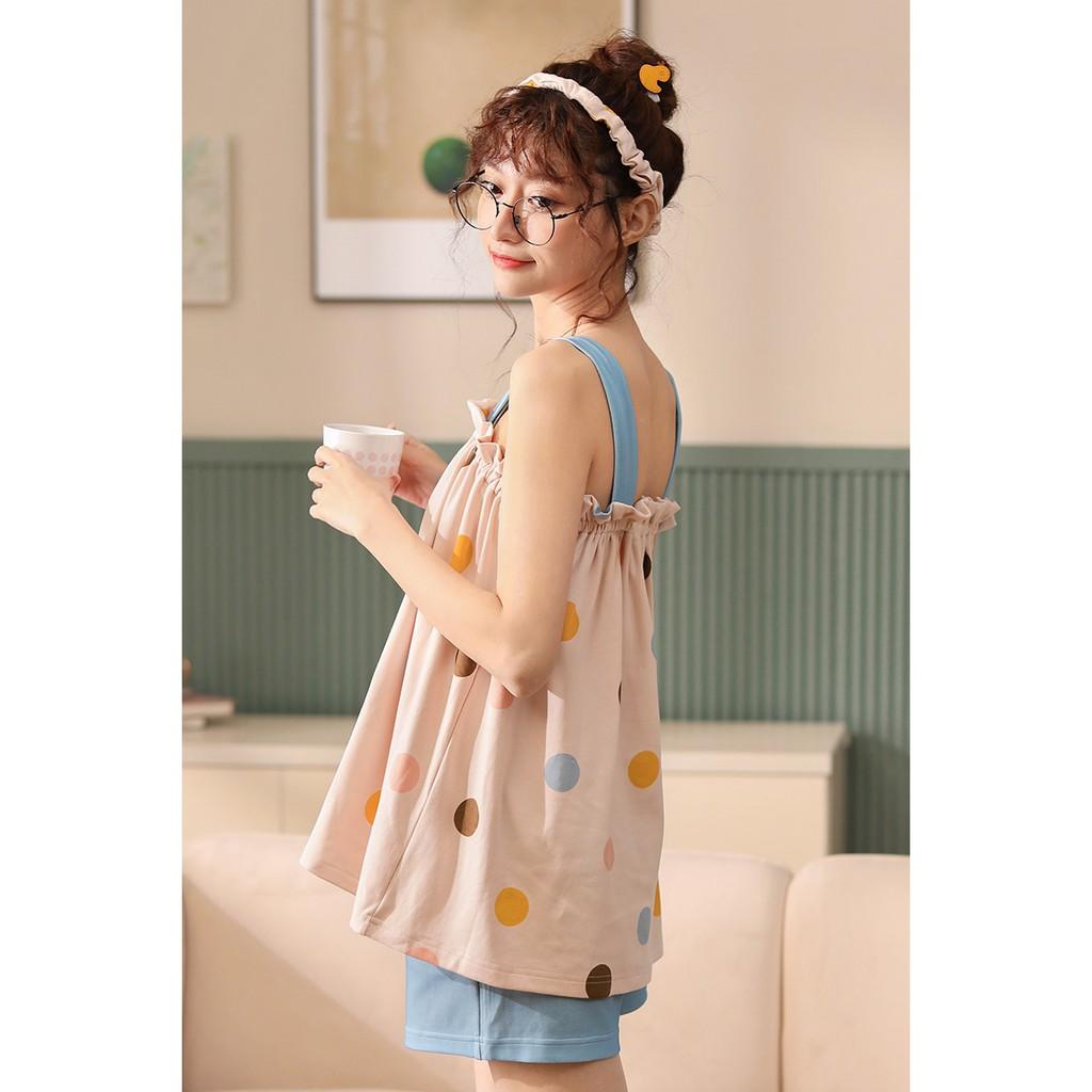 Bộ dây quần đùi họa tiết siêu đáng yêu, chất liệu cotton 100% mềm mịn thoáng mát, size M-2XL, hàng Quảng Châu bao đẹp