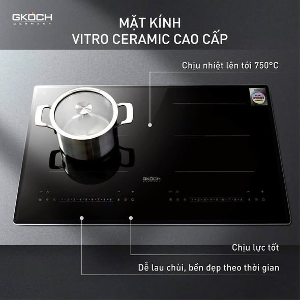 BẾP TỪ CAO CẤP 2 VÙNG NẤU GKOCH 7372DS2 - 5400W Hàng chính hãng