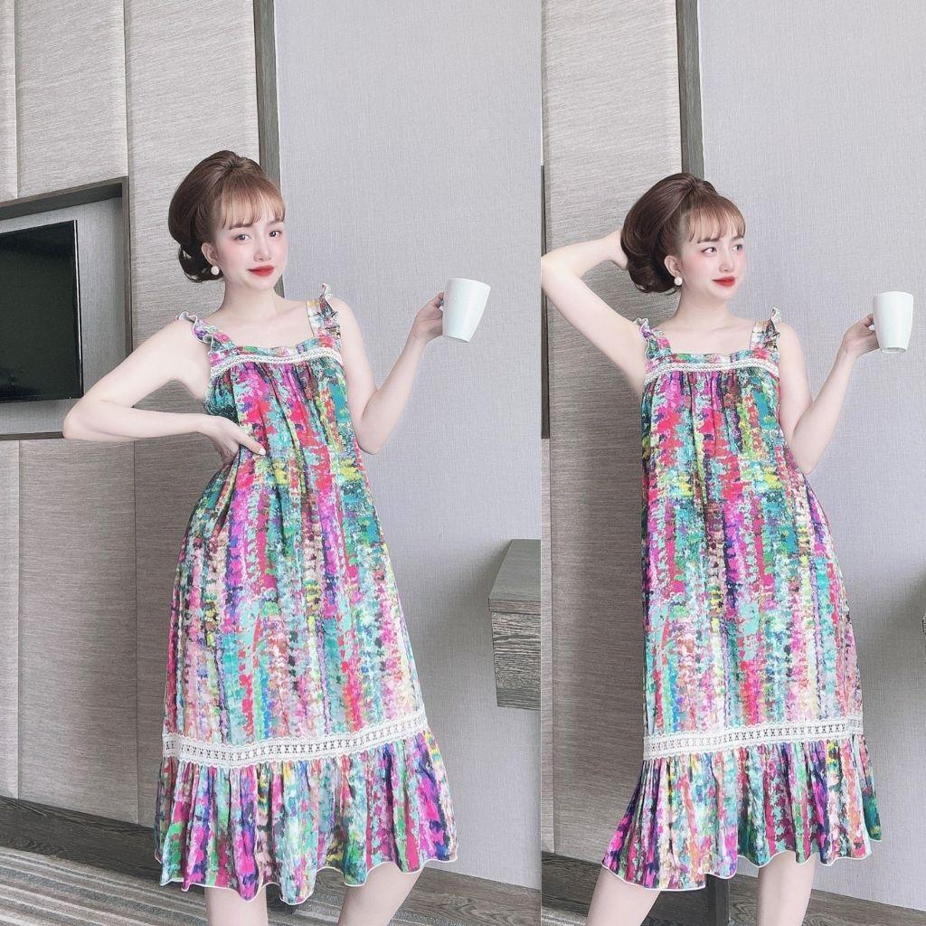 Váy ngủ sexy Bigsize ️FREE SHIP️ Đầm ngủ sexy lụa MANGO Chất Siêu Mát Dáng Siêu Xinh <70kg