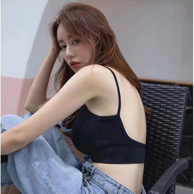 Áo Bra Hai Dây Gân dáng Croptop Hở Lưng Sexy