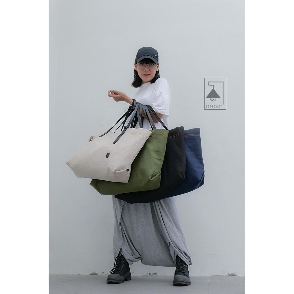 Túi Tote Vải Linen ZÍM ACTIVE - Quai Da Trâu - Kích thước 61 x 33 CM