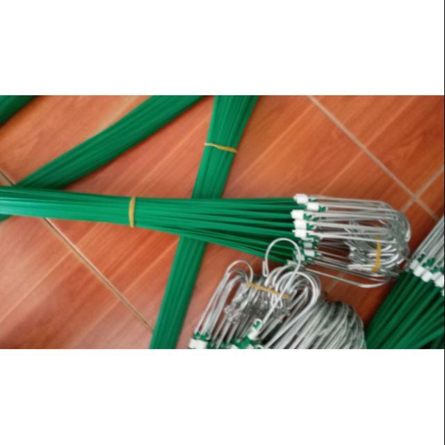 Set 10 móc kẽm bọc nhựa treo chậu lan dài 120cm