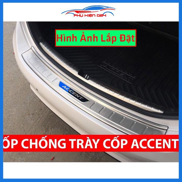 Ốp chống trầy cốp Accent 2018-2019-2020-2021-2022 inox sáng bóng bảo vệ xe chống va đập