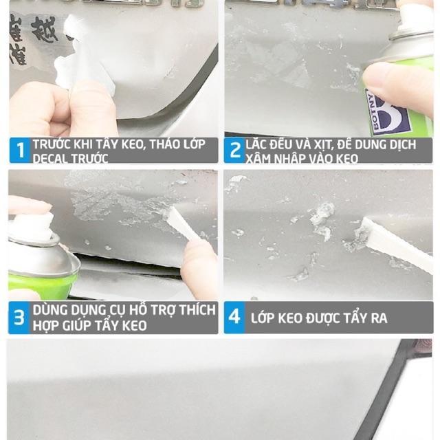 Bình dung dịch chai xịt tẩy keo dán băng dính đa năng Sticker Remover rửa sạch vết 3m decal nhựa đường