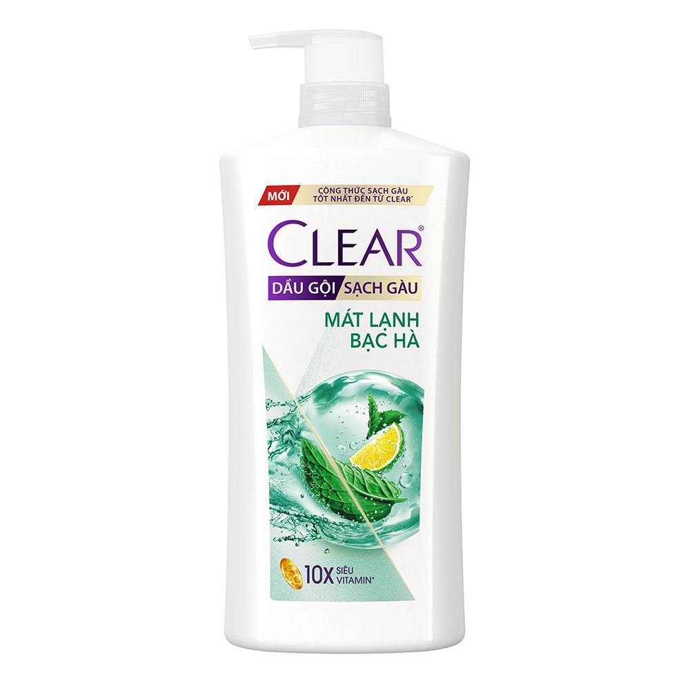 Dầu Gội Clear Sạch Gàu Dầu Gội Sạch Gàu Mát Lạnh Bạc Hà 3X Sức Mạnh Đánh Bay Gàu, Ngứa, Vi Khuẩn 880G