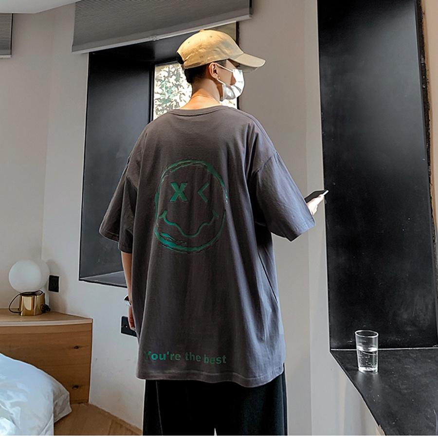 Áo thun unisex MonsterX MẶT CƯỜI VR phông tay lỡ nam nữ form rộng Oversize 3 màu