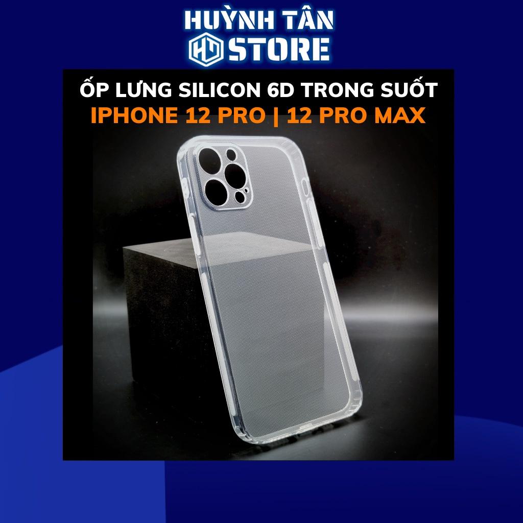 Ốp lưng ip 12 pro ip 12 pro max silicon 6D dẻo trong suốt có gờ chống va đập bảo vệ camera phụ kiện huỳnh tân store