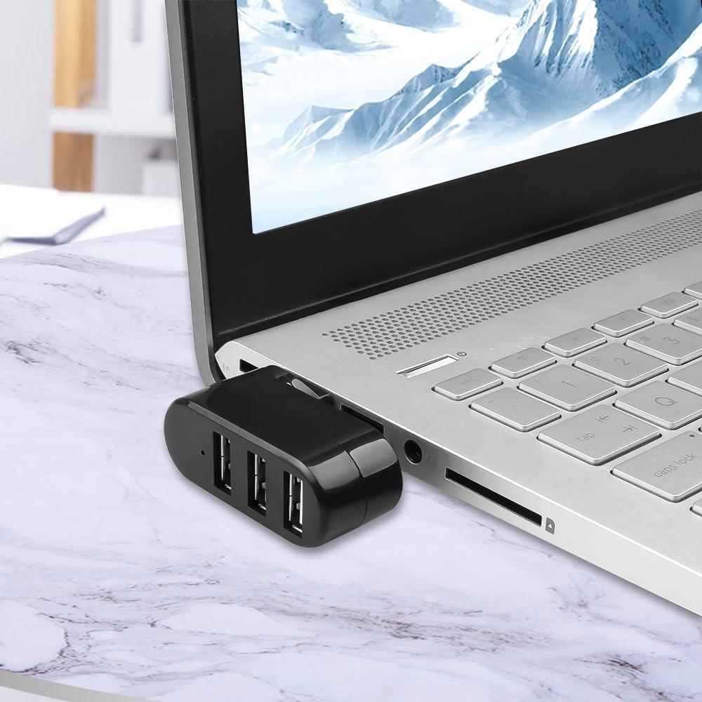 Đầu hub chia 3 cổng USB 2.0 mini tiện dụng cho laptop