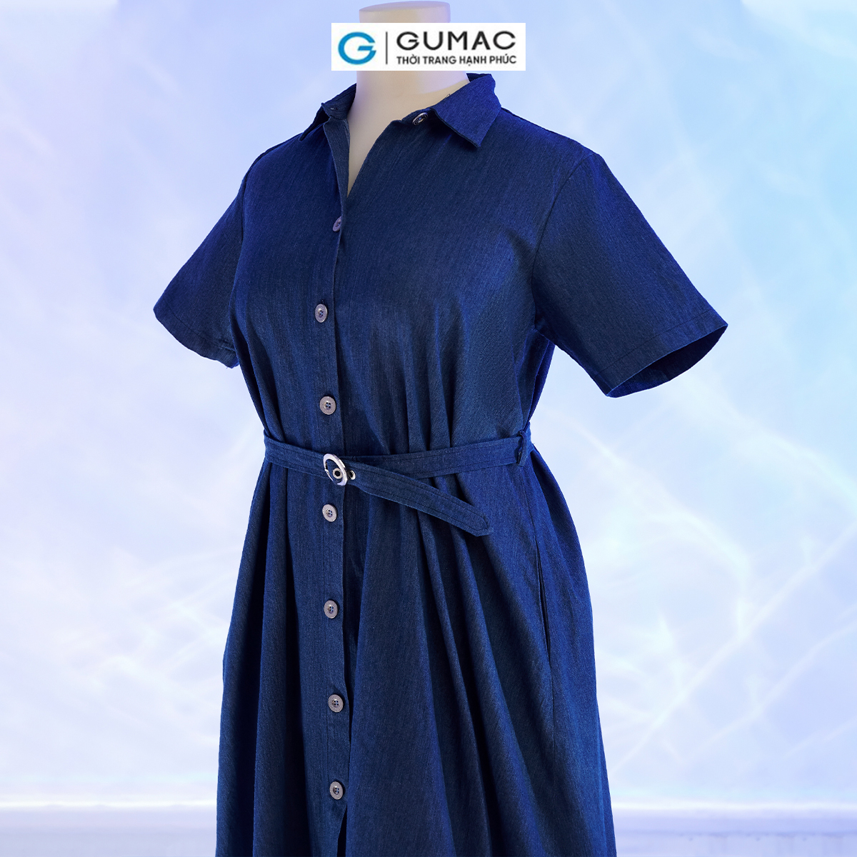 [Có size đến 85kg] Đầm sơ mi bigsize denim thời trang GUMAC DD10039