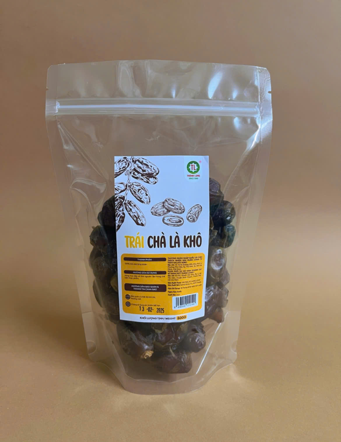 Quả Chà Là Sấy Khô Không Đường Nhập Khẩu Thành Long Food Túi Zip 200/500gram
