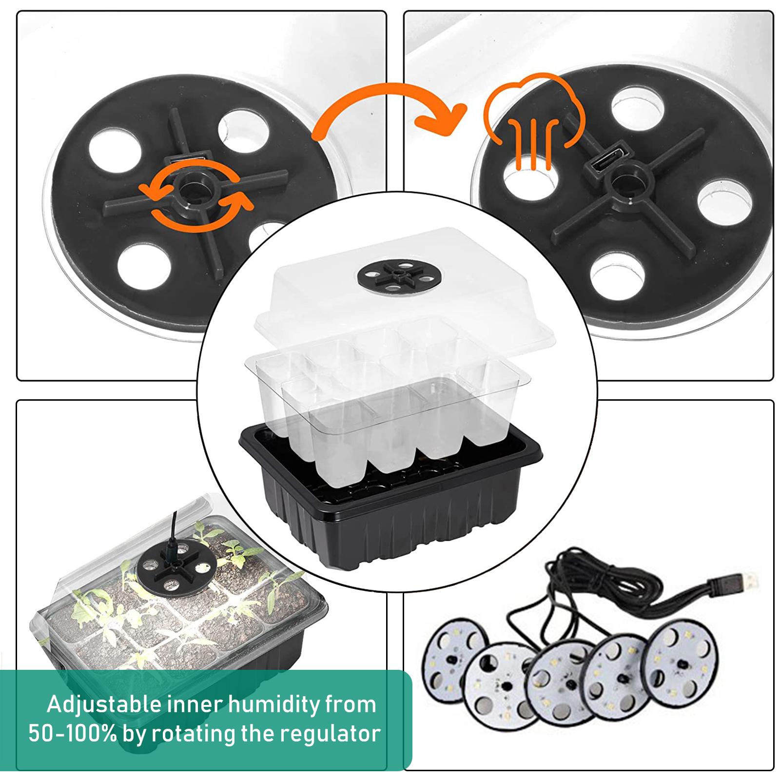 Set 5 Khay Trồng Cây Kèm Đèn Và Công Cụ Nhân Giống