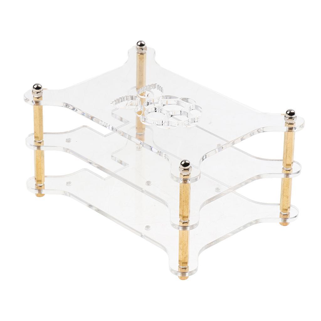 4Set Clear Acrylic Cluster Case 2 Layer Shelf Stack For Raspberry Pi 3/2